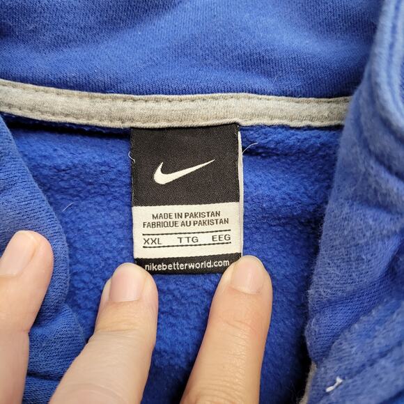 Nike Sweatshirt Jacket  Blue Mens XXL  Embroidered Mini Swoosh Sporty Full Zip - Picture 5 of 10